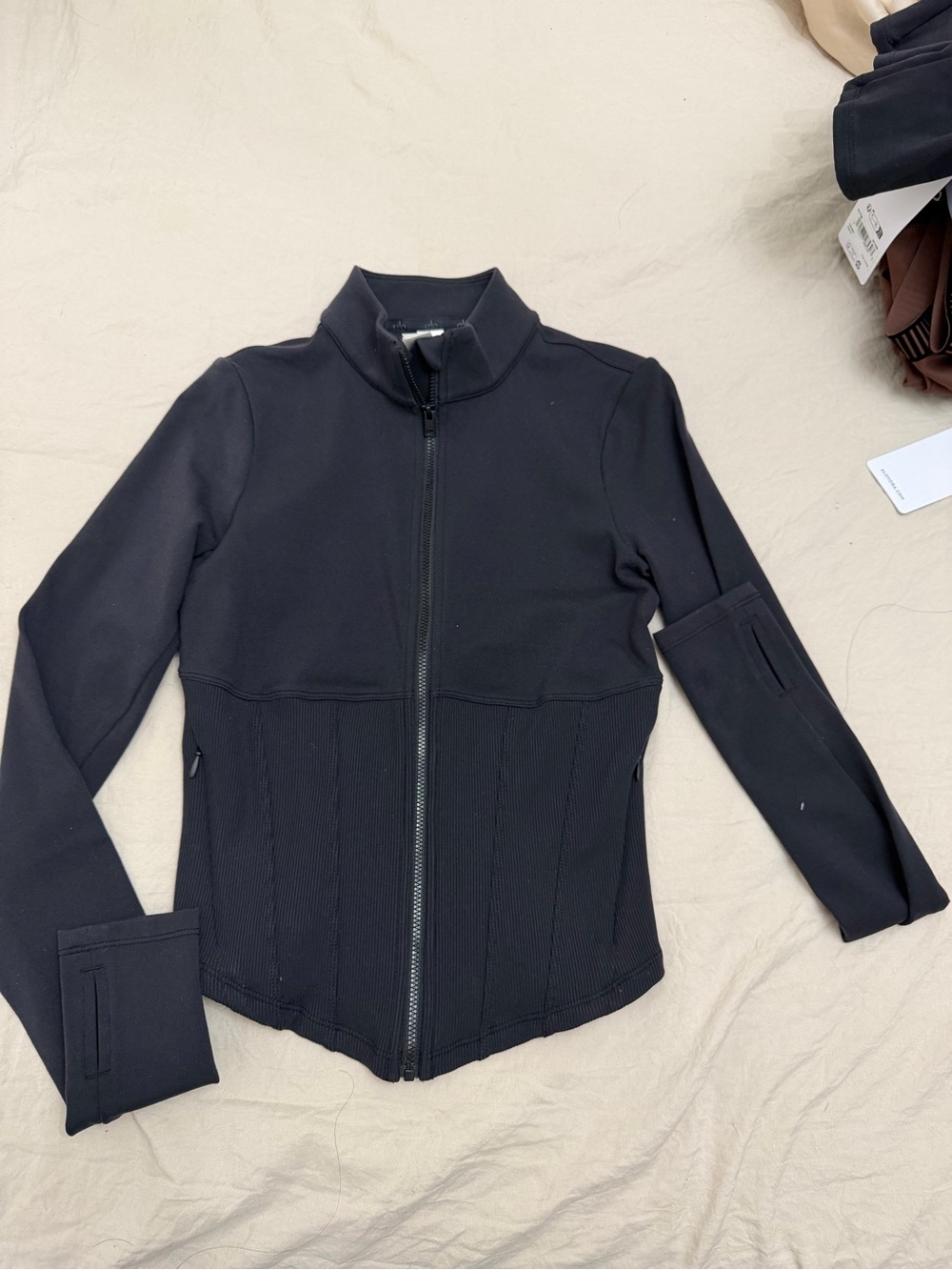 ALO Yoga Black Zip-Up Bomber Jacket